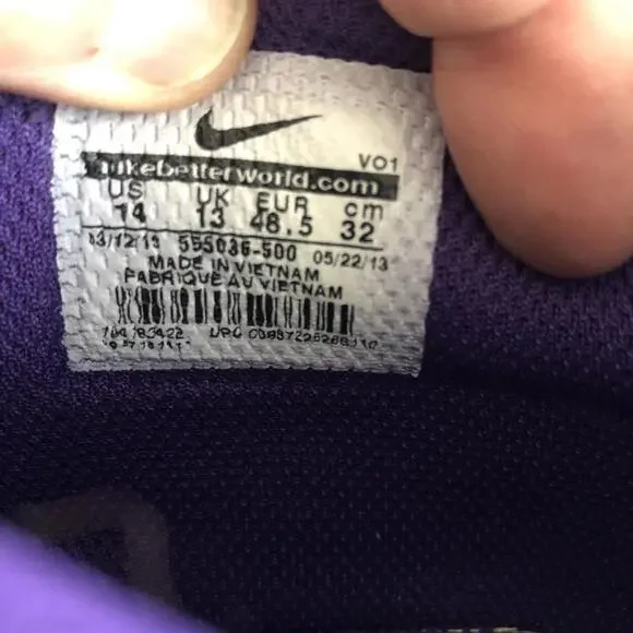 Nike Zoom Attero Mens Size 14 Purple/Black/Yellow With Purple Laces P13 - Picture 8 of 8